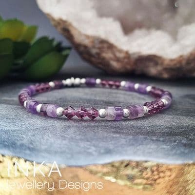 INKA Amethyst Heshi Bead Bracelet.