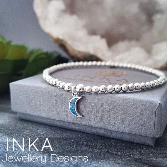 INKA Blue Opal Moon Bracelet