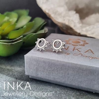 INKA Boho Circle Stud Earrings