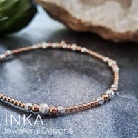INKA Dainty Rose Gold & Silver Stacking Bracelet