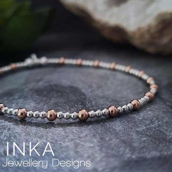 INKA Dainty Silver & Rose Gold Bracelet