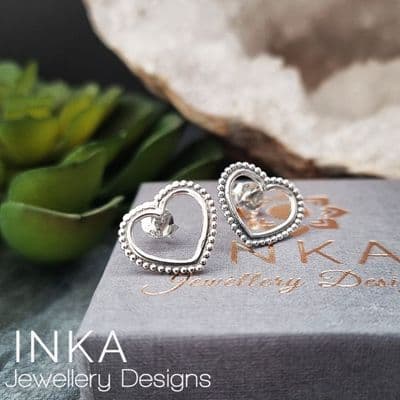 INKA Decorative Open Heart Earrings