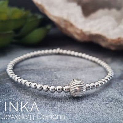 INKA Fluted Focal Bead Bracelet
