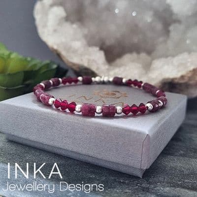 INKA Garnet Heshi Bead Bracelet.