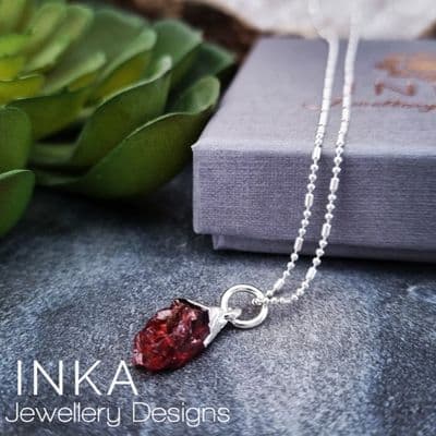 INKA Garnet Raw Natural Gemstone Necklace
