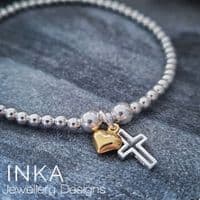 INKA Heart & Cross Bracelet