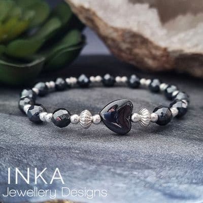 INKA Hematite Heart Bracelet