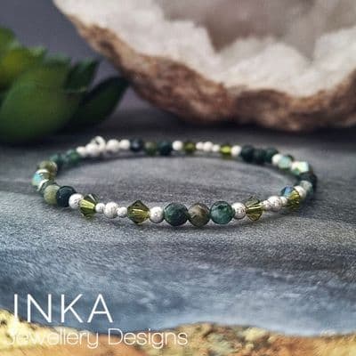 INKA Mixed Green Swarovski Bracelet.