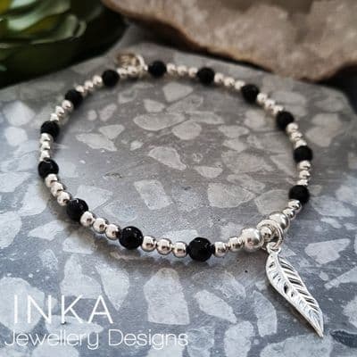 INKA Onyx Feather Bracelet.