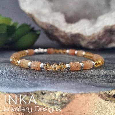 INKA Orange Aventurine Heshi Bead Bracelet.