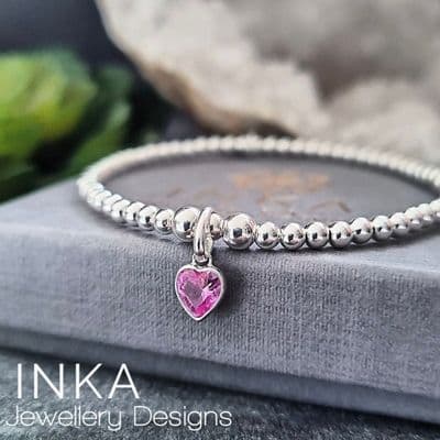 INKA Pink CZ Heart Bracelet