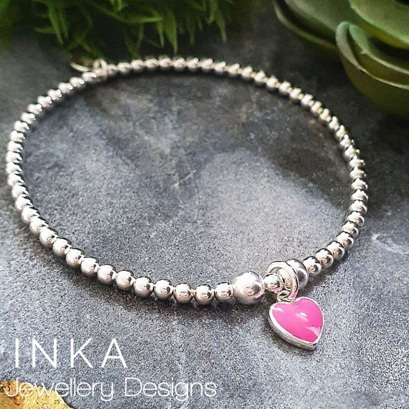 Inka 925 Sterlingsilber Klobig 6 Mm Perlen Stapelarmband Mit 15
