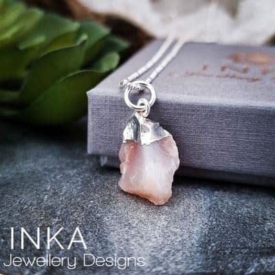 INKA Pink Opal Raw Natural Gemstone Necklace