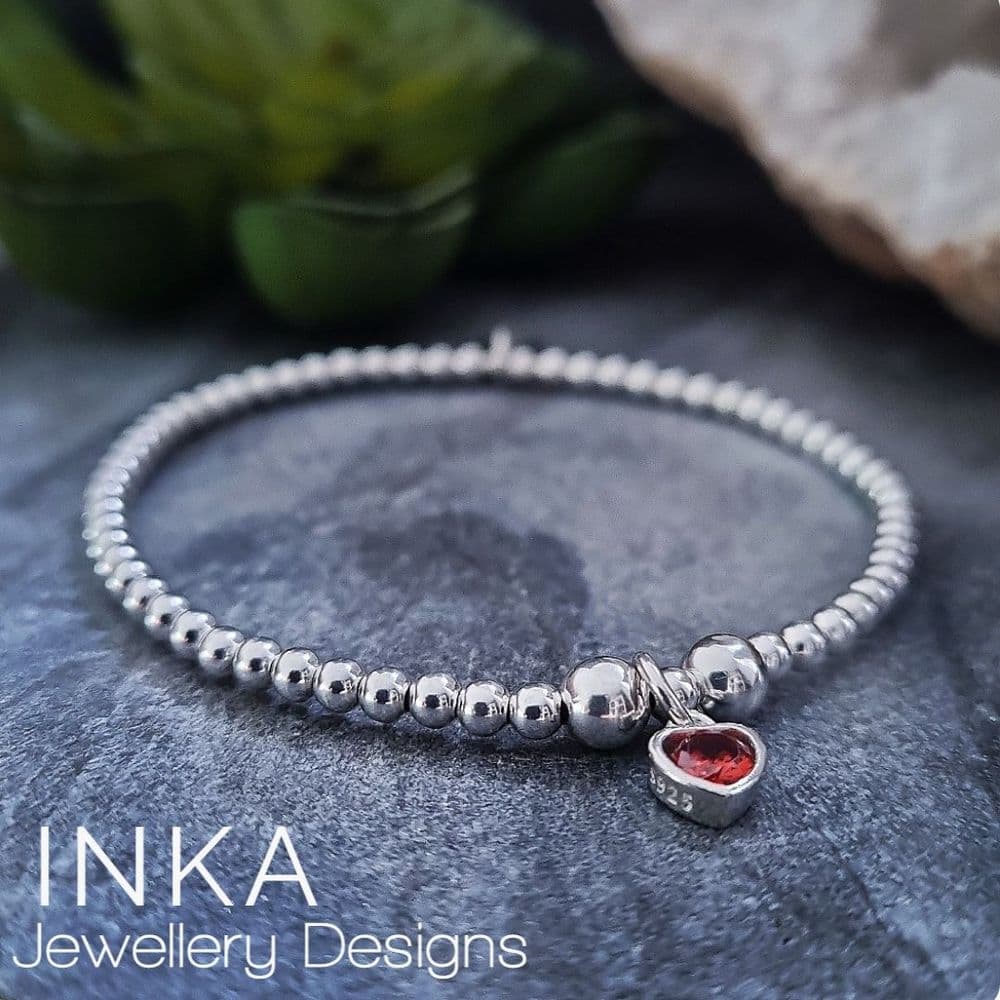 INKA RED cz Heart Bracelet