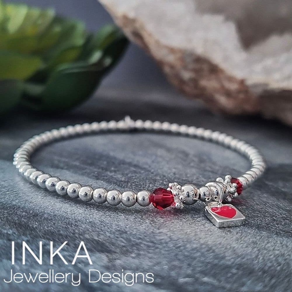 INKA Red Heart Lock Bracelet