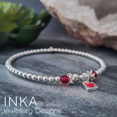 INKA Red Heart Lock Bracelet