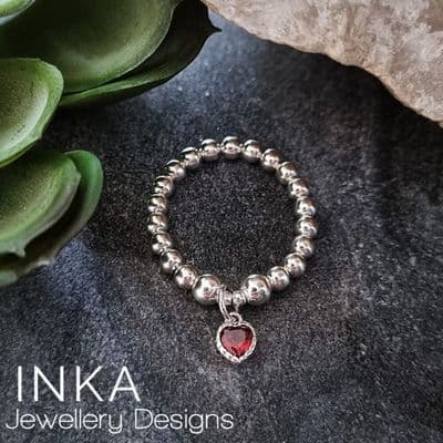 INKA Red Zircon Heart Ring