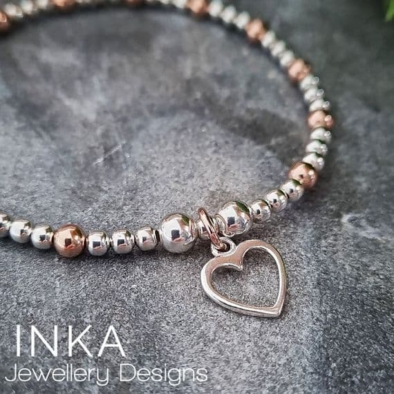 INKA Rose Gold Open Heart Bracelet