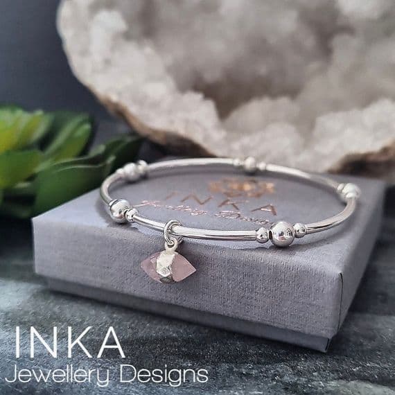 INKA Rose Quartz Amulet Noodle Bracelet