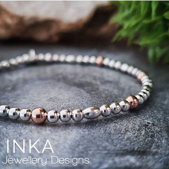 INKA Silver & Rose Gold Bracelet