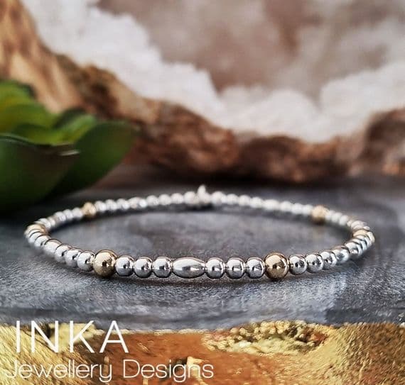INKA Silver & Yellow Gold Bracelet