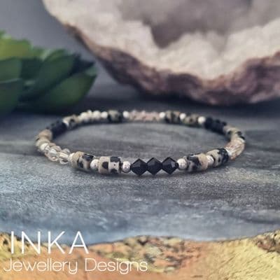 INKA Spot Jasper Heshi Bead Bracelet.