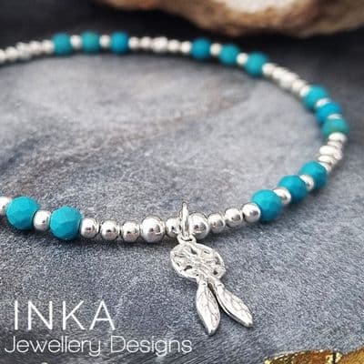 INKA Sterling Silver & Turquoise Dreamcatcher Anklet