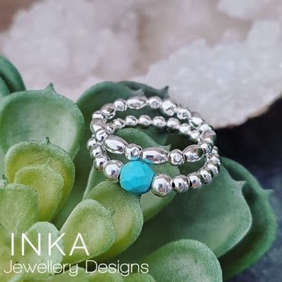 INKA Turquoise Bead Ring set