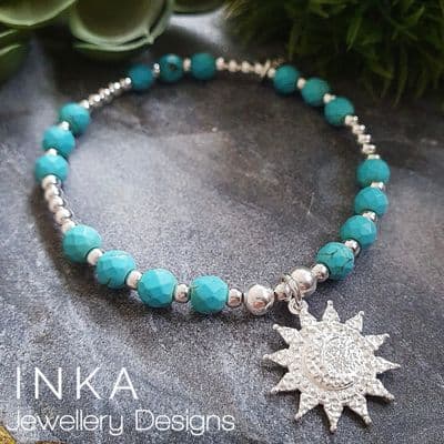 INKA Turquoise Sun Moon Bracelet.