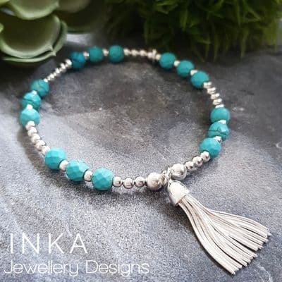 INKA Turquoise Tassel Bracelet.