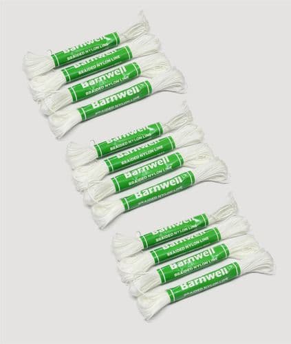 Barnwell 12 x 18m Hanks Size B Braided Nylon Brick Masons Builders Line Made in UK