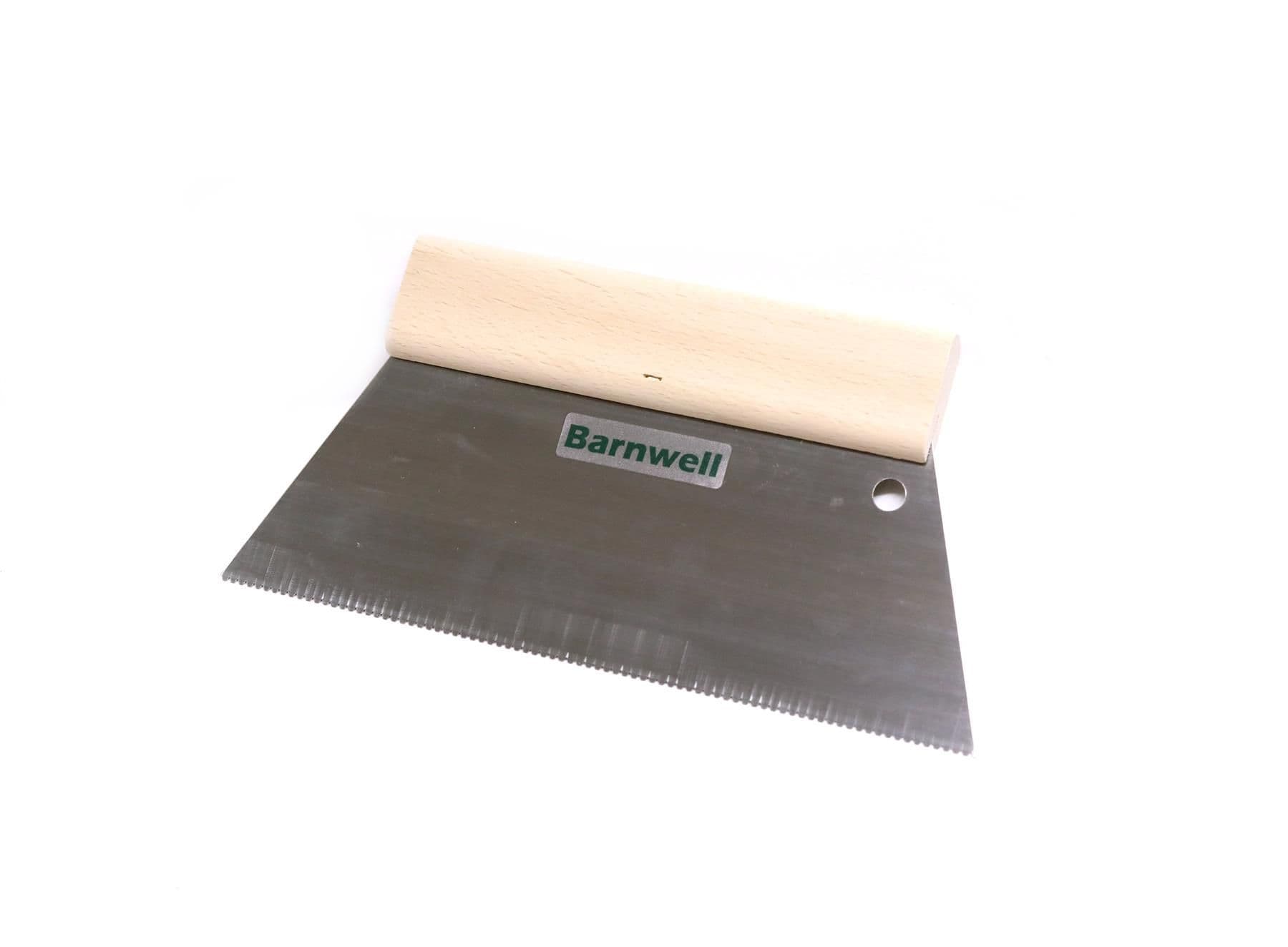 Kraft Tool Co- 1/4" X 3/16" V-Notch Margin Trowel With Wood Handle
