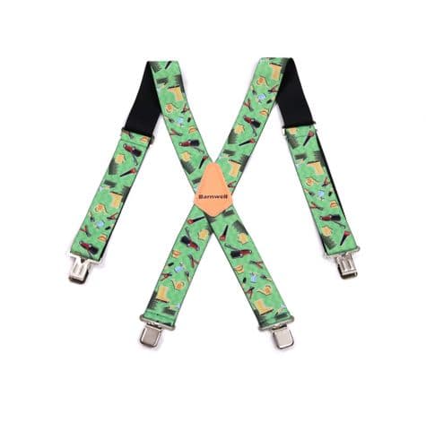 Barnwell Gardening Trouser Braces Suspenders Heavy Duty Metal Clips 50mm Wide