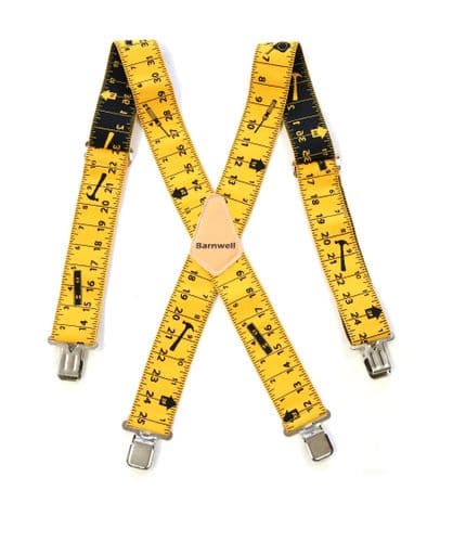 Barnwell Yellow Tool Trouser Braces Suspenders Heavy Duty Metal Clips 50mm Tape