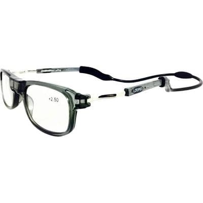 Loopies Gun-Metal Grey Magnetic Reading Glasses