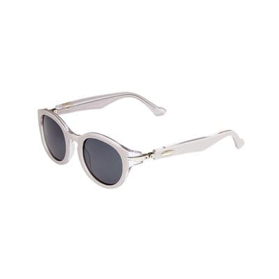 Loopies Round Polarised Folding Sunglasses in French Grey and Transparent