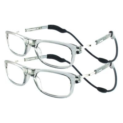 Loopies Transparent Grey Twin Pack Magnetic Reading Glasses