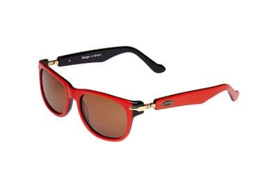 Loopies Wayfarer Polarised Folding Sunglasses in Red and Black