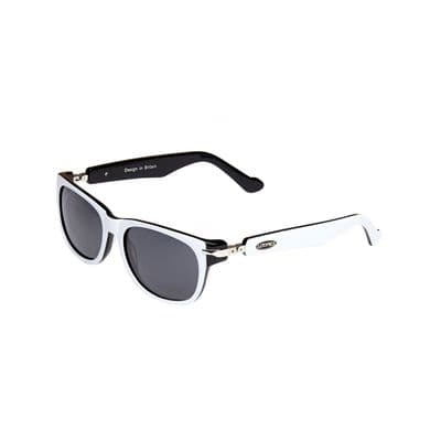 Loopies Wayfarer Polarised Folding Sunglasses in White and Black