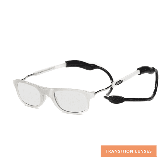 Loopies White Photochromic Magnetic Reading Glasses