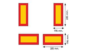 Four Trailer Marker Boards Rear Reflecting & Fluorescent REG ECE70 285MM X 196MM