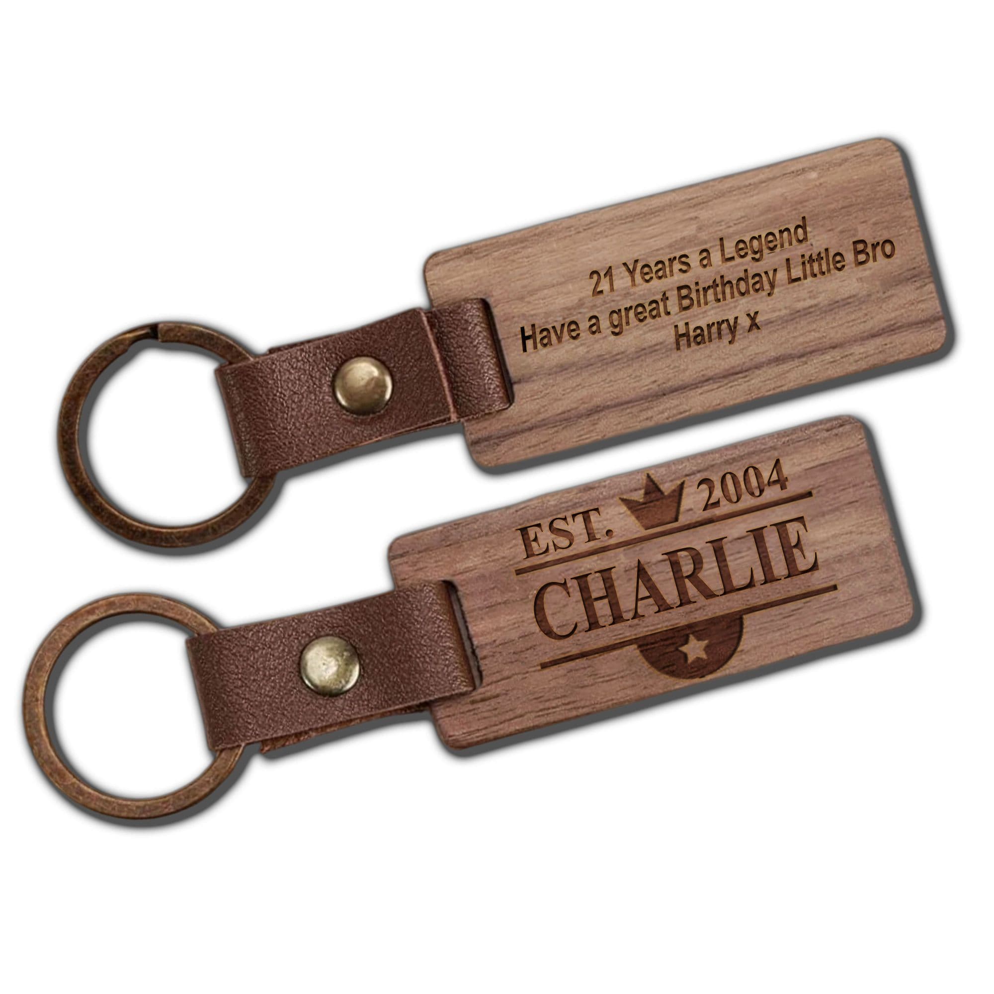 21st Birthday Gift Personalised Keyring Son Brother Grandson