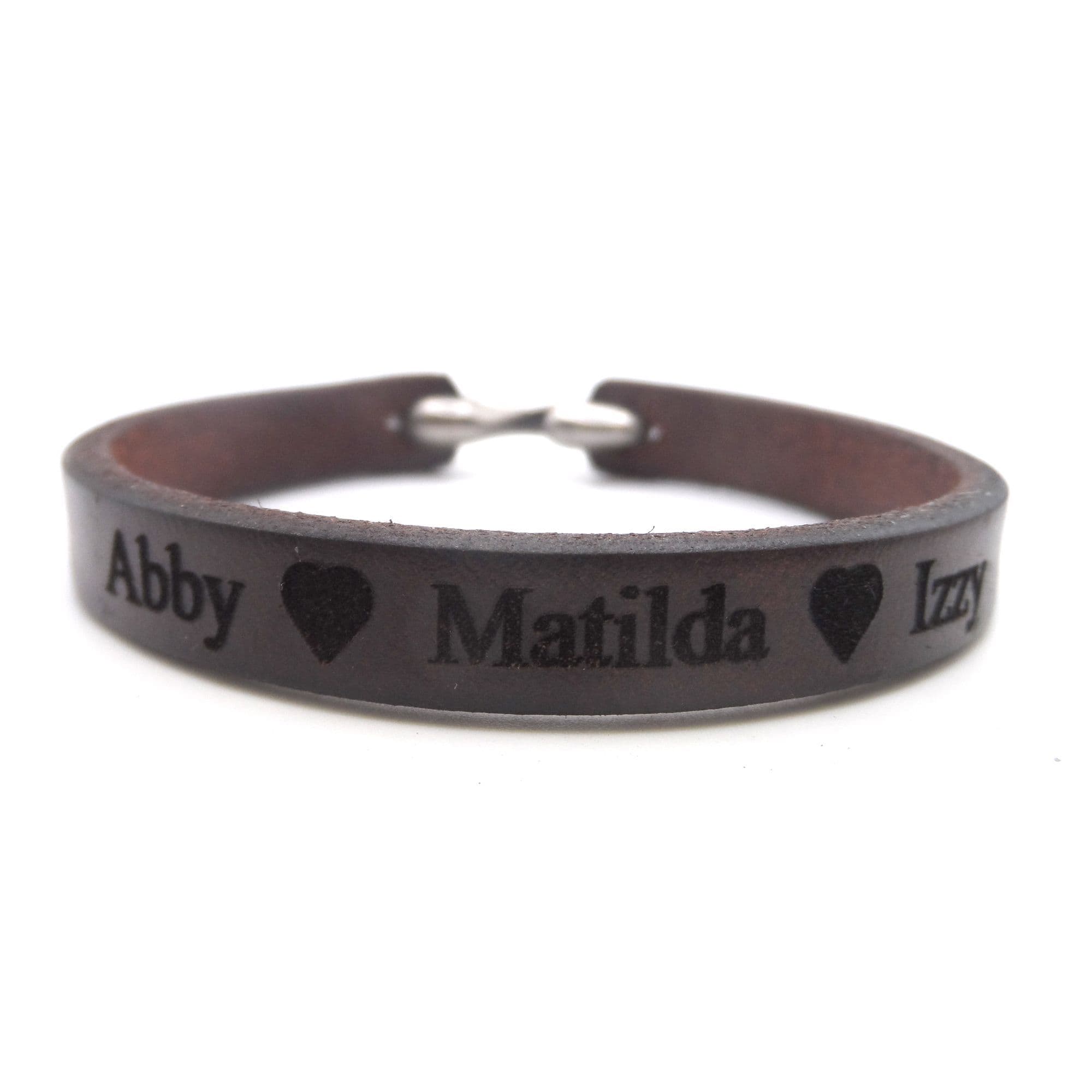 Personalised Leather Bracelet with Optional Secret Message Free