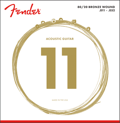 Fender 80/20 Bronze Acoustic Guitar String Set 70CL .011-.052