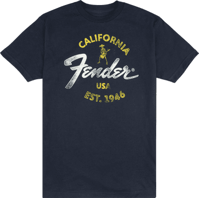 Fender Baja Blue T Shirt, Medium Size