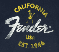 Fender Baja Blue T Shirt, Size XL