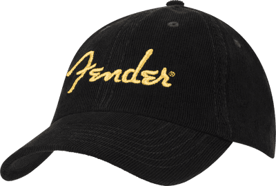Fender Gold Spaghetti Logo Corduroy Baseball Hat
