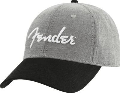Fender hipster dad hat, grey and black