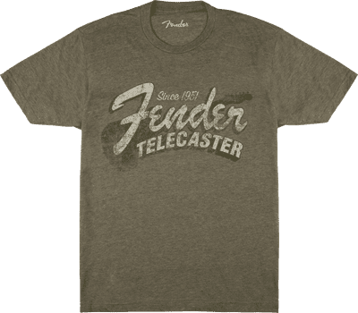Fender Since 1951 Telecaster T-Shirt, Size Large, Heathered Olive Green