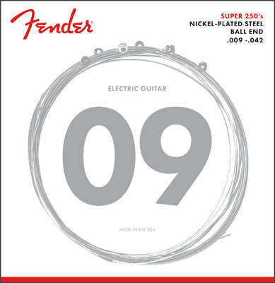 Fender Super 250L Nickelplated Steel 9-42 Electric Guitar Strings